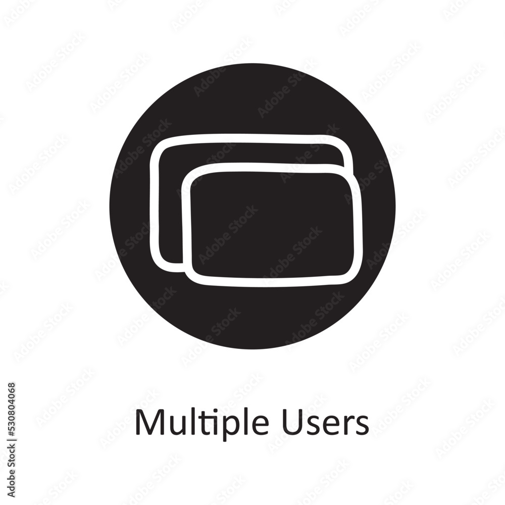 Poster multiple users solid icon design illustration. media control symbol on white background eps 10 file