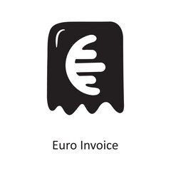 Euro Invoice Solid Icon Design illustration. Media Control Symbol on White background EPS 10 File
