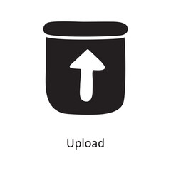 Upload Solid Icon Design illustration. Media Control Symbol on White background EPS 10 File