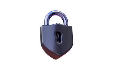 padlock sign on dark background 3d render concept for protection house mall bank 