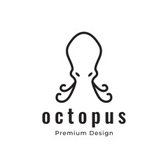 octopus logo minimal design vector