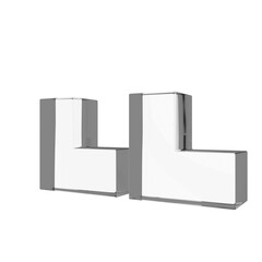 3D Double L Shape Illustration 