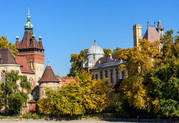Vajdahunyad castle in autumn, Budapest, Hungary