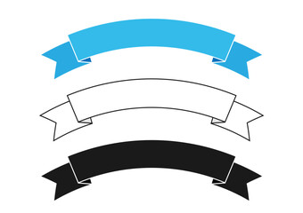 Blanko Banderolen Set in drei verschiedene Farben,
Vektor Illustration isoliert auf weißem Hintergrund
