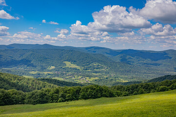 Fototapeta na wymiar Beautiful mountain landscape in the Bieszczady Mountains, Poland.