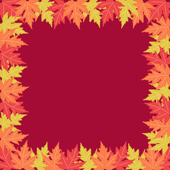 Naklejka na ściany i meble Autumn sale background banner with autumn fall maple leaves
