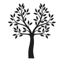 Fototapeta premium Black vector Tree on white background.