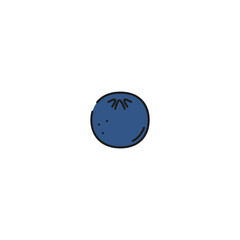 blueberry icon, vector illustration