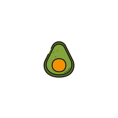 half of avocado icon, vector illustration