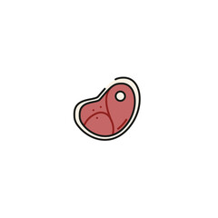 raw meat stake icon, vector illustration