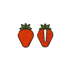 strawberries icon, vector illustration