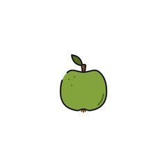 green apple icon, vector illustration