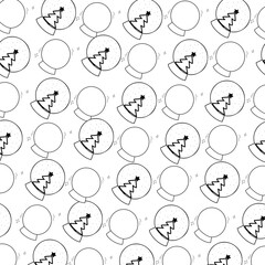 pattern new year doodle ball magical with christmas tree icon holiday