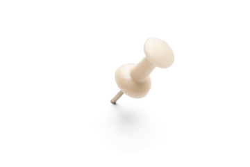 White pushpin on white background with shadow