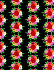 realistic flowers bunch pattern background design vector