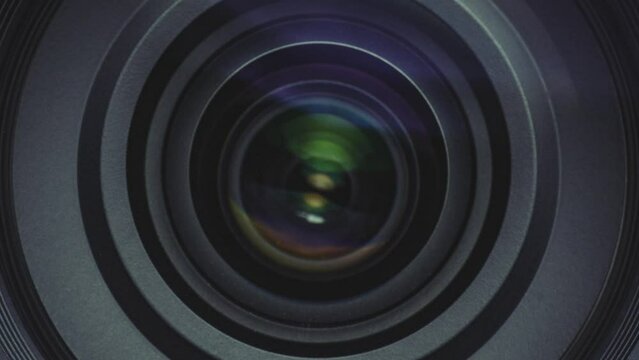 close up of camera optic lens