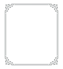 Decorative frame Elegant vector element for design in Eastern style, place for text. Floral gray and white border. Lace illustration for invitations and greeting cards