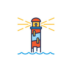 Lighthouse vector concept simple colored icon or sign