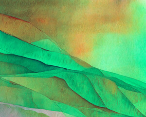 Green abstract watercolor background.