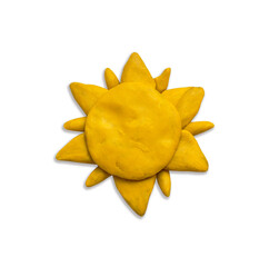 Naklejka premium Plasticine sun isolated on a white background