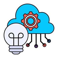 end-to-end innovation management Concept, innovation enabler Vector Icon Design, Cloud Processing Symbol, Computing Services Sign, Web Services and Data Center stock illustration