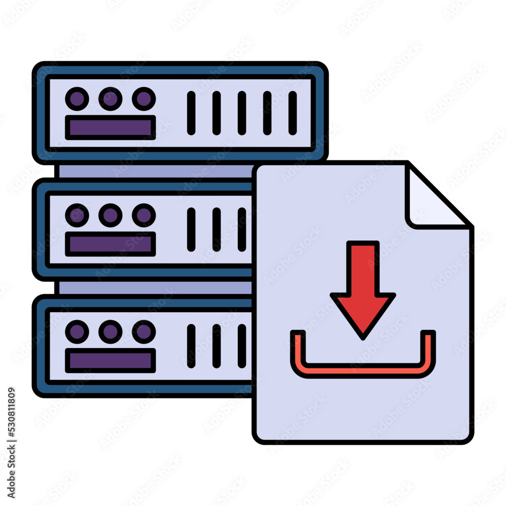 Poster server download area concept, remote down time vector icon design, cloud processing symbol, computin
