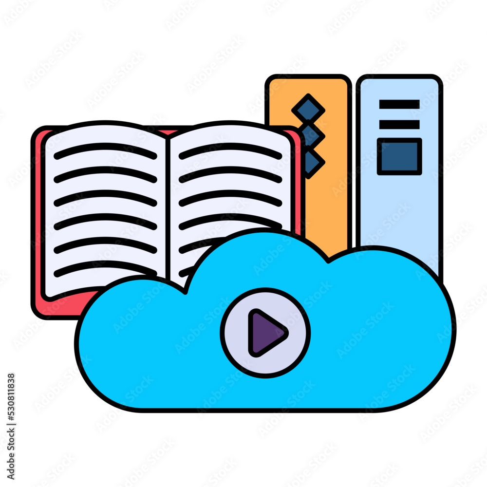 Poster cloud machine learning model concept, ai platform vector icon design, cloud processing symbol, compu