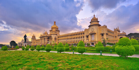 Vidhana Soudha of a government building in Karnataka India
