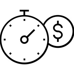 Time is Money Line Vector Icon 