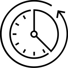 Clockwise Line Vector Icon 