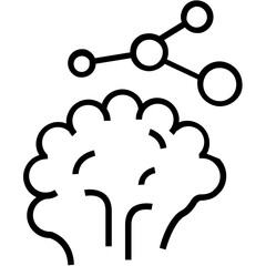 Brain Line Vector Icon 