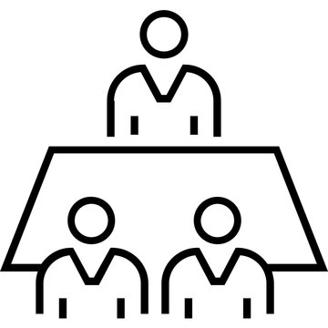 Meeting Line Vector Icon