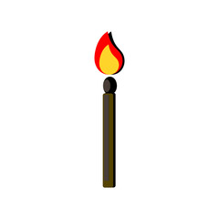 matches and fire flat icon