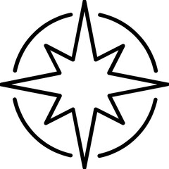 Obraz premium Star Line Vector Icon 