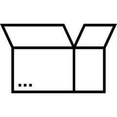 Open Box Line Vector Icon 