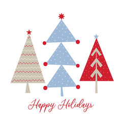 christmas card with cute christmas tree design