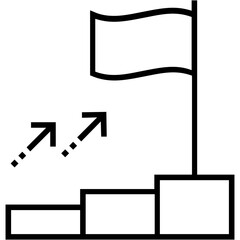 Achievement Line Vector Icon 