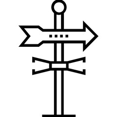 Signpost Line Vector Icon