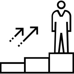 Winner Line Vector Icon 