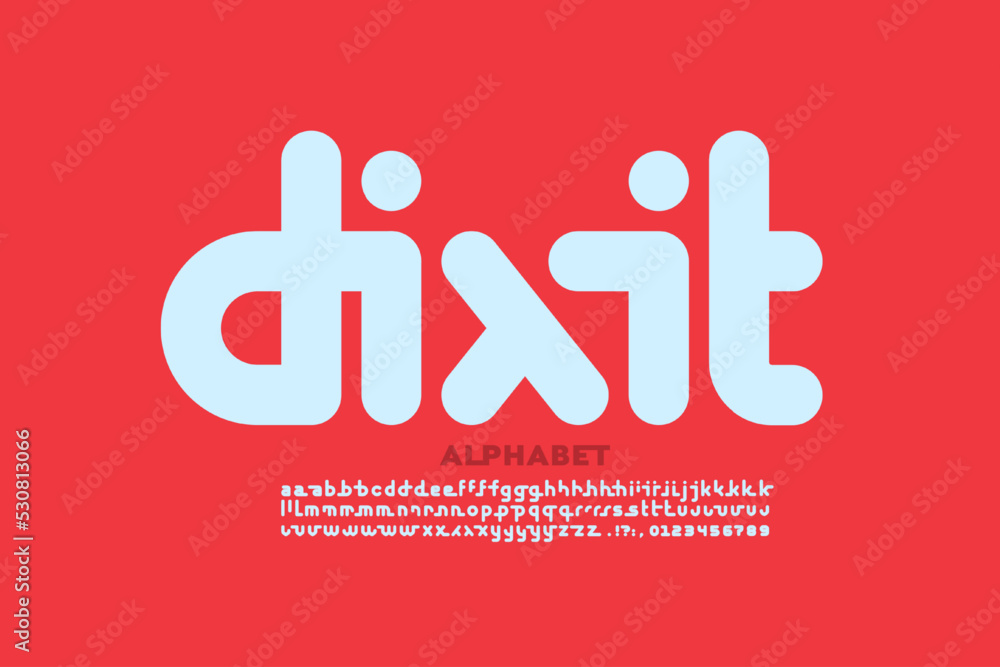Fototapete modern lowercase style font design with alternative letters, alphabet and numbers vector illustratio