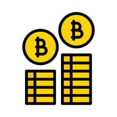 Bitcoin statistics  Vector Icon which is suitable for commercial work and easily modify or edit it

