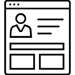 Resume Line Vector Icon