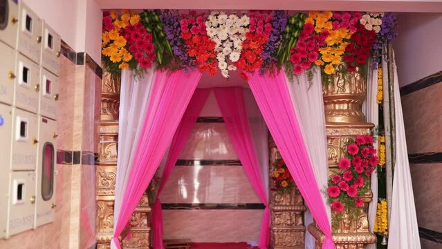 A view of entrance at wedding hall