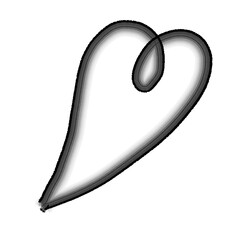 Hand drawn shape heart with cute sketch line, divider shape. Love doodle isolated on white background for wedding, mother, woman or valentines day.