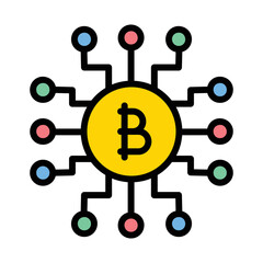 Bitcoin networking  Vector Icon which is suitable for commercial work and easily modify or edit it

