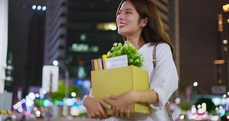 asian businesswoman resign work