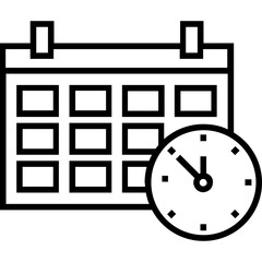 Time frame Line Vector Icon 