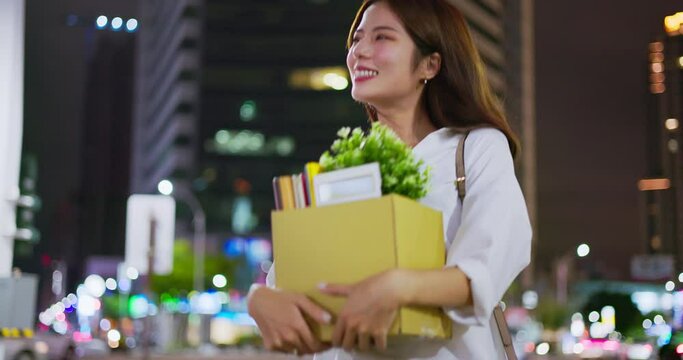 asian businesswoman resign work