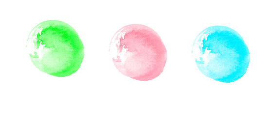 Color circles or Colorful watercolor splashes.