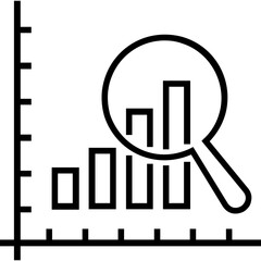 Search Graph Line Vector Icon 